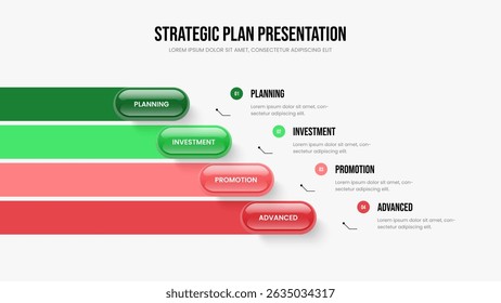 Business Solution Slide Template Vector Illustration. Service Review 4 Option Infographic Presentation Layout. Professional Performance Four Element Diagram Frame Design.