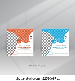Business Solution Social Media Post, Web Banner template