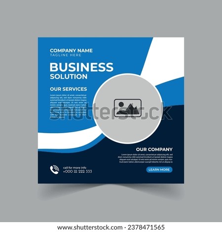 Business solution social media post, Editable marketing agency Corporate banner promotion template design