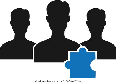 Business solution teamwork icon (blue version)  