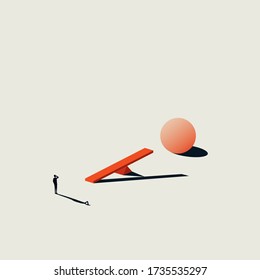 Business solution vector concept with businessman thinking about growth strategy. Symbol of original and creative approach, motivation and ambition. Eps10 illustration.