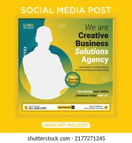 Business solutions agency social media banner post