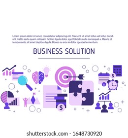 Business solutions concept with icons. Vector background.