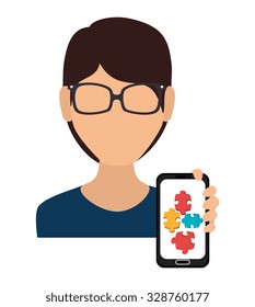 Business solutions icons design, vector graphic eps10.