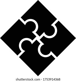 Business solutions or puzzle black icon