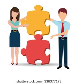 Business solutions and teamwork graphic design, vector illustration Business solutions and teamwork graphic design, vector illustration