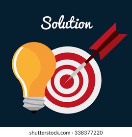 Business solutions and teamwork graphic design, vector illustration