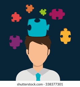 Business solutions and teamwork graphic design, vector illustration