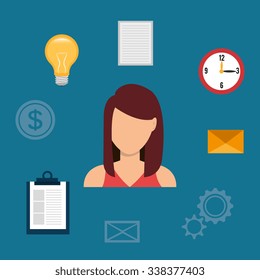 Business solutions and teamwork graphic design, vector illustration