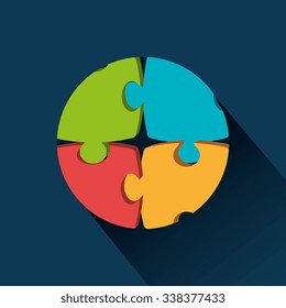 Business solutions and teamwork graphic design, vector illustration