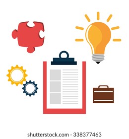 Business solutions and teamwork graphic design, vector illustration