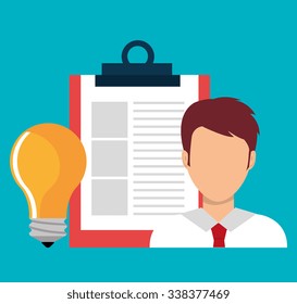 Business solutions and teamwork graphic design, vector illustration