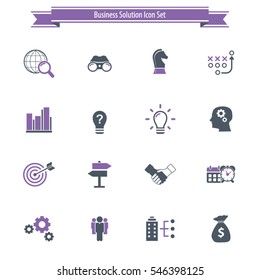 Business Solutions - vector icon set.