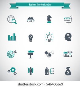 Business Solutions - vector icon set.