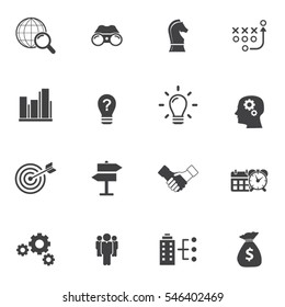 Business Solutions - vector icon set.