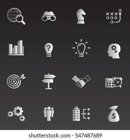 Business Solutions - vector icon set.