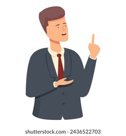 Business speaker talking icon cartoon vector. Modern chat character. Friend guide