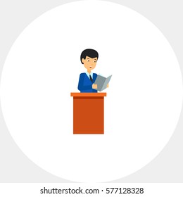 Business speaker at tribune