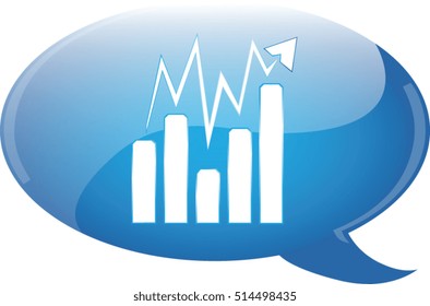 Business speech bubble graph icon 