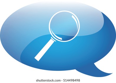 Business speech bubble icon search magnifying glass icon