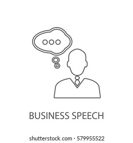 business speech line icon