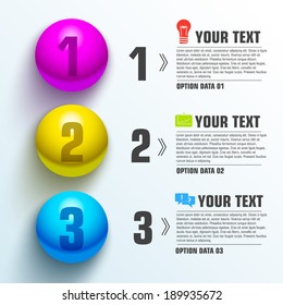 Business sphere infographic template with text fields. Vector Illustration