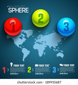 Business sphere infographic template with text fields. Vector Illustration