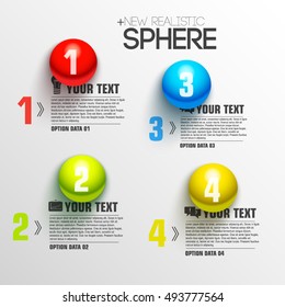 Business sphere infographic template with text fields. Vector Illustration