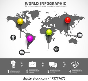 Business sphere infographic template with text fields. Vector Illustration