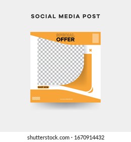 Business square editable presentation template.  Modern square blog posts Editable simple info banner, trendy book cover idea.