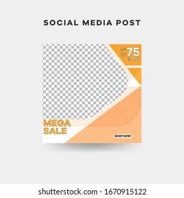 Business square editable presentation template.  Modern square blog posts Editable simple info banner, trendy book cover idea.