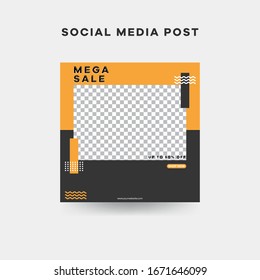 Plantilla de presentación editable de Business square.  Modern square blog postea Editable simple info banner, trendy idea de portada de libro.