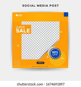 Bearbeitbare Vorlage für Geschäftsplattformen.  Modernes quadratisches Blog-Posts Editable einfache Infobanner, trendige Buchcover-Idee.