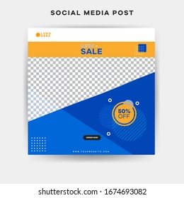 Business square editable presentation template.  Modern square blog posts Editable simple info banner, trendy book cover idea.