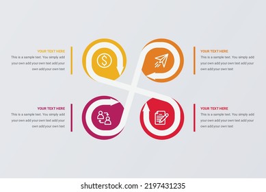 Business Square Matrix Chart Infographics With 4 Step Rectangles