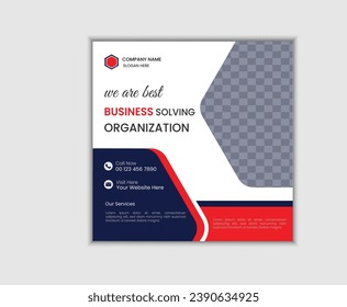 Business square social media banner, web banner template. Corporate Promotional banner for social media post, vector eps 10