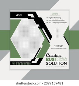 Business square social media banner, web banner template. Corporate Promotional banner for social media post, vector eps 10 .