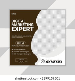 Business square social media banner, web banner template. Corporate Promotional banner for social media post, vector eps 10 .