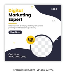 Business square social media banner, web banner template. Corporate Promotional banner for social media post