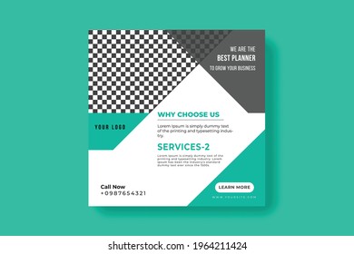 Business square social media post banner template