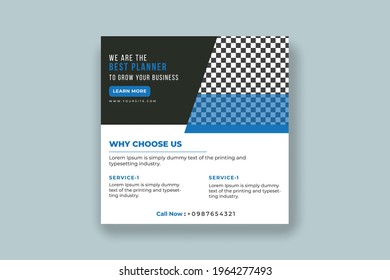 Business square social media post banner template