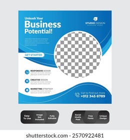 Business square social media post banner template