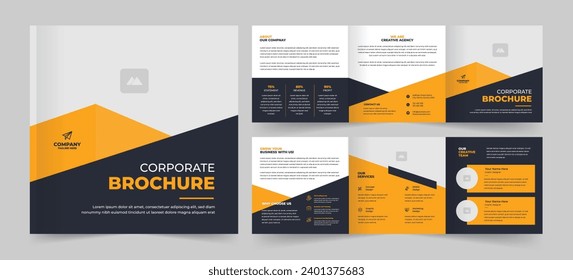 Business square Trifold brochure, square tri-fold brochure layout template.