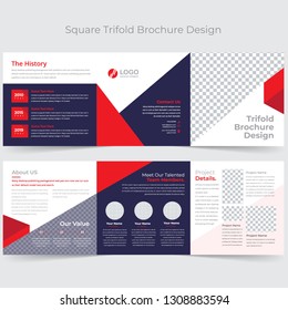 Business Square Trifold Brochure Template Design