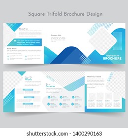 Business Square Trifold Brochure Template Design