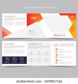 Business Square Trifold Brochure Template Design - Vector