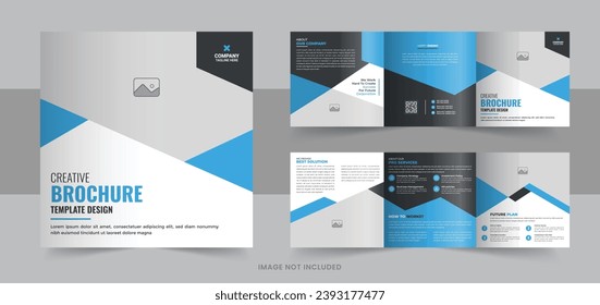 Business square trifold brochure template design, flyer, poster template design, Creative square trifold brochure design template vector