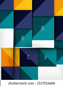 Business squares background design template composition. Glossy shiny rectangle shapes with option infographic text or with promotion message. Vector colorful illustration
