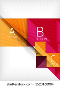 Business squares background design template composition. Glossy shiny rectangle shapes with option infographic text or with promotion message. Vector colorful illustration