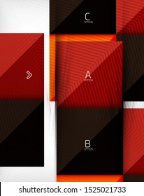 Business squares background design template composition. Glossy shiny rectangle shapes with option infographic text or with promotion message. Vector colorful illustration